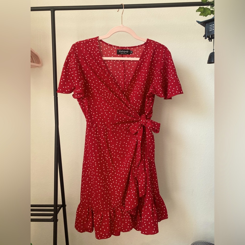 Relipop Summer Women Short Sleeve Tie Dress
